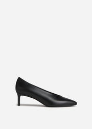 Pointed Kitten Heel in Leather - Black - CO Collections